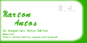 marton antos business card